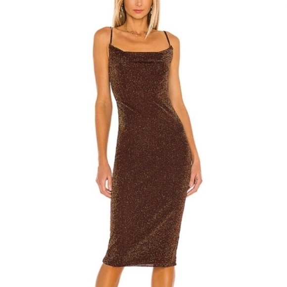 House of Harlow 1960 X REVOLVE Ira Midi Dress
Shimmering Brown Bodycon - Picture 4 of 12